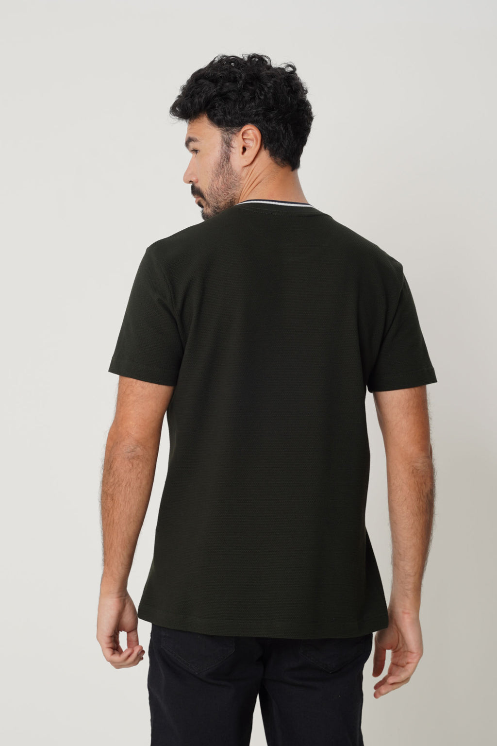Camiseta Casual Com Bordado Masculina Acostamento Verde Folhagem