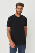Camiseta Detalhe Minimalista Masculina Acostamento Preto