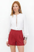 Short Alfaiataria ACT Feminino Red Wine