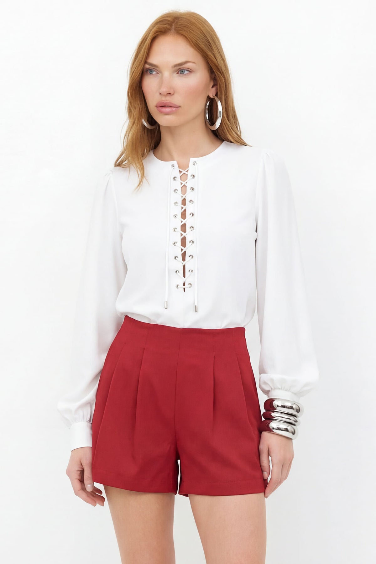 Short Alfaiataria ACT Feminino Red Wine