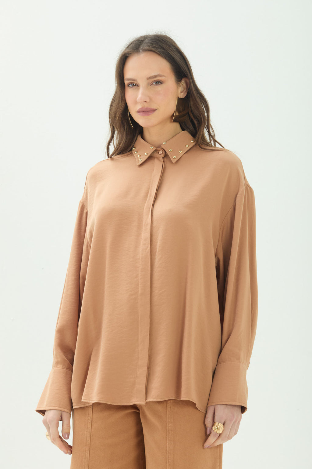 Camisa Elegante Com Aplicações ACT Feminina Fendi