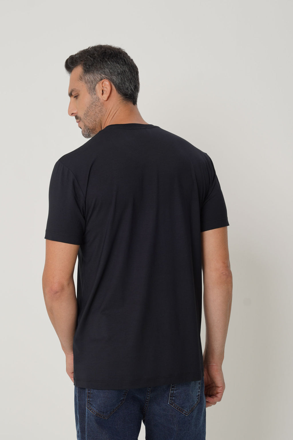 Camiseta Modal Wolf Masculina Acostamento Preto