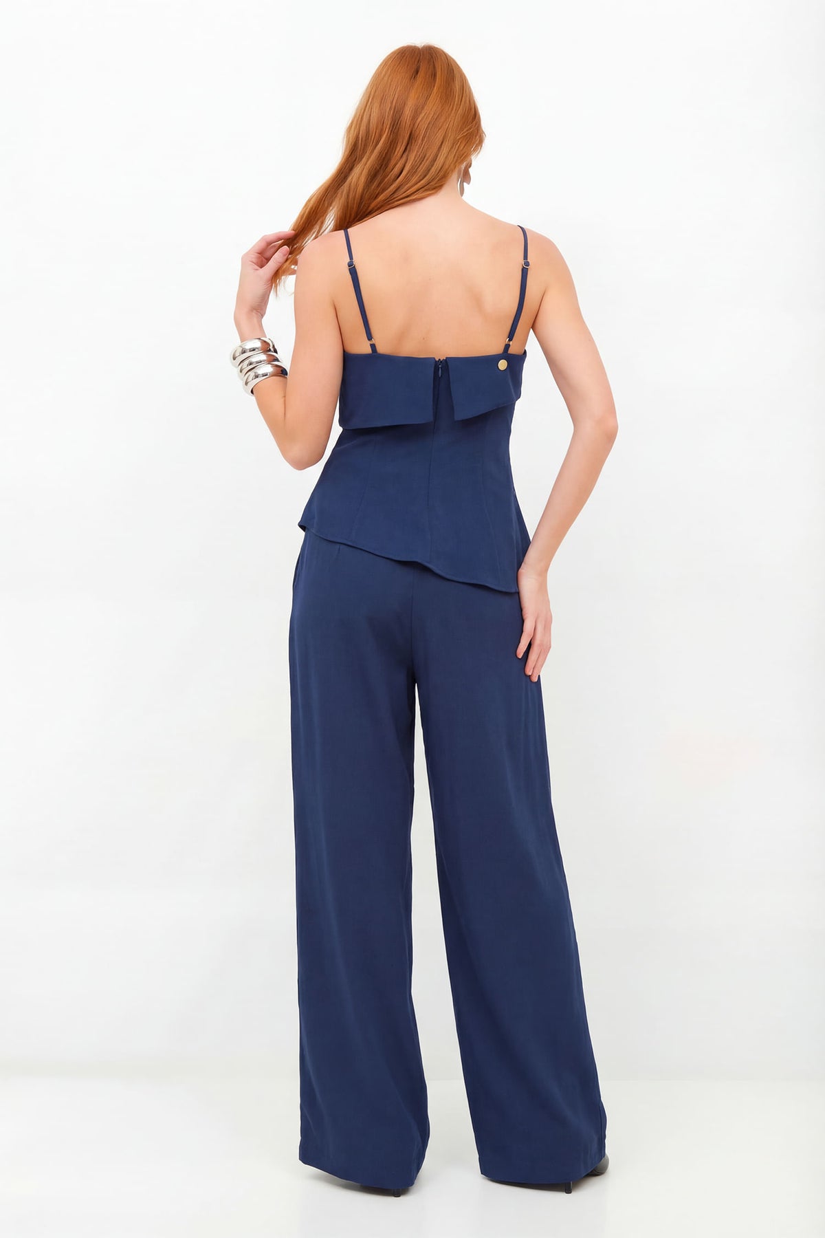 Blusa Alça Fina Com Recorte Moderno ACT Feminina Royal Blue