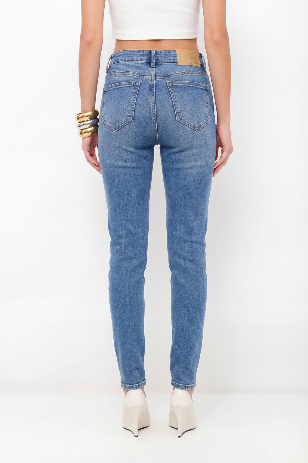 Calça Jeans Skinny Cintura Alta ACT Feminina Jeans Intermediario