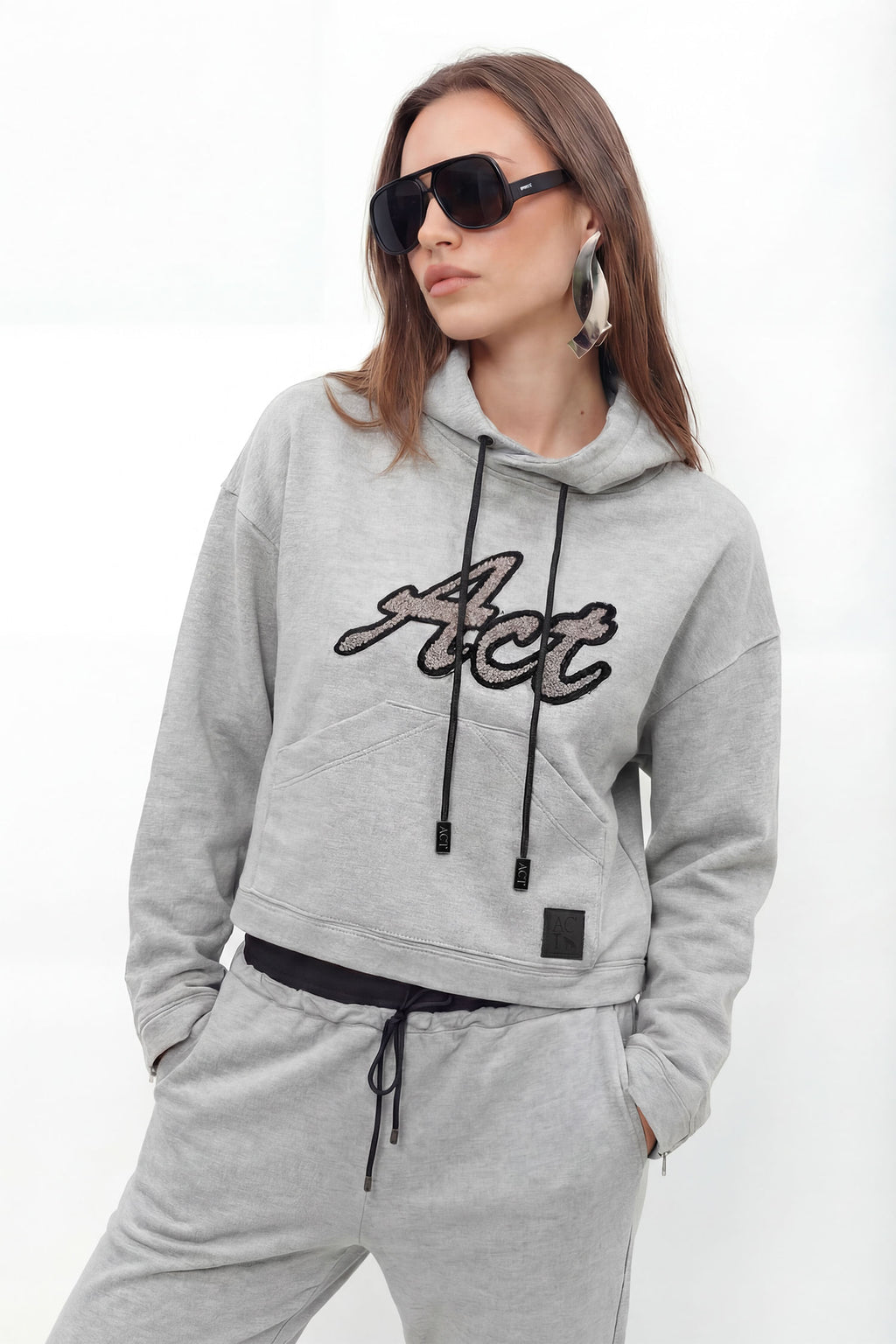 Blusão Moletom Com Capuz ACT Feminino Mescla