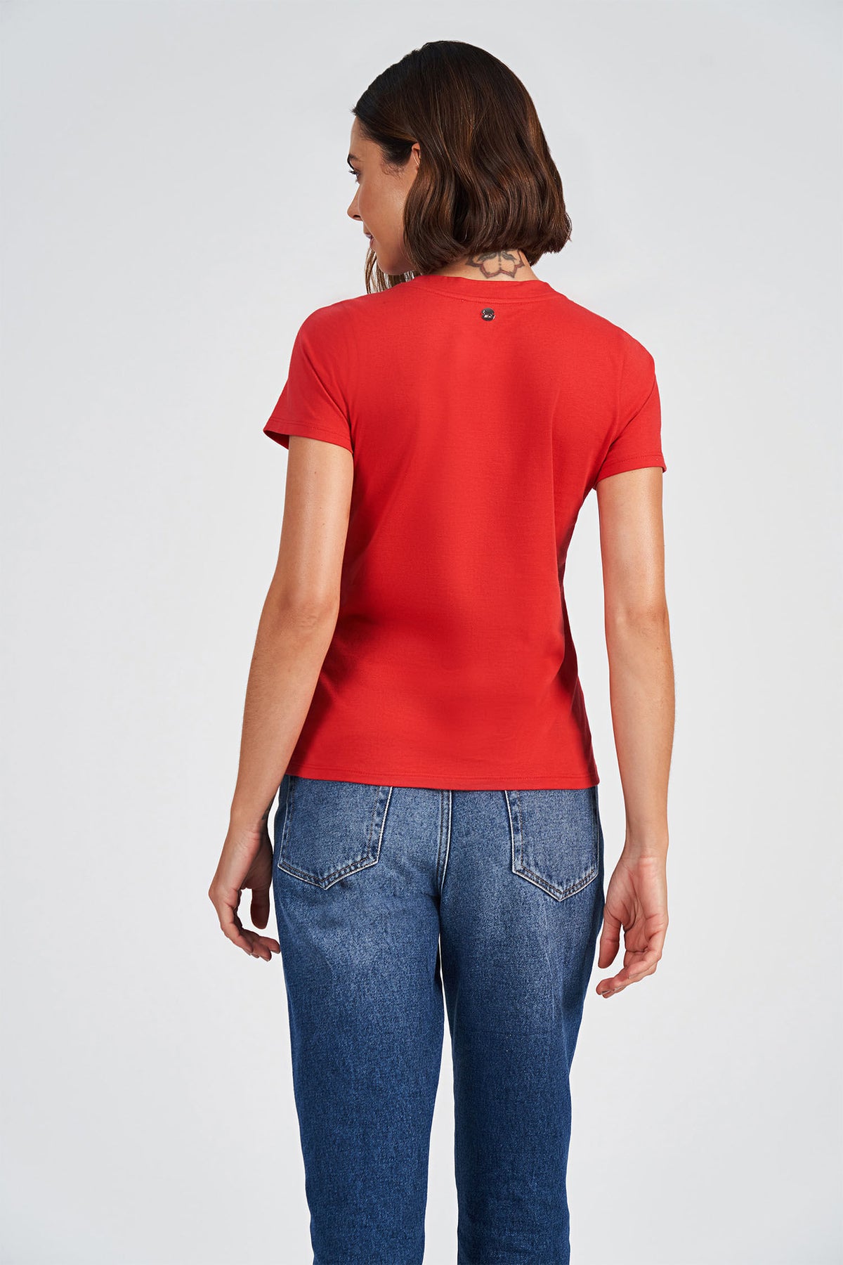 T-Shirt Wolf Fashion Feminina Acostamento Vermelho Hibisco