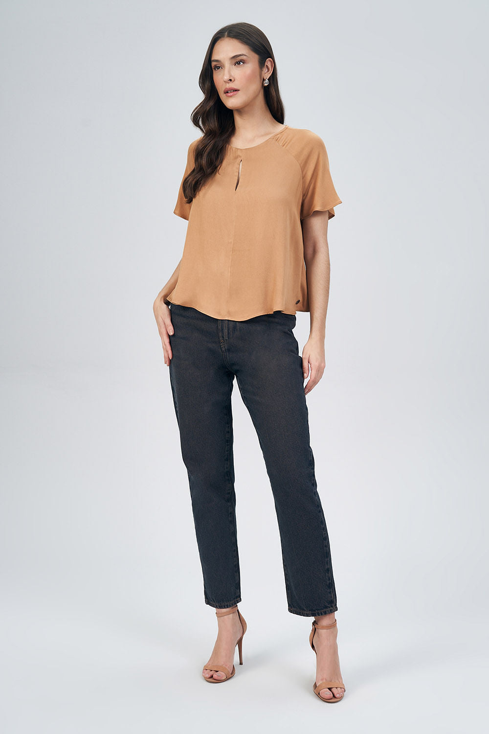 Blusa Abertura Frontal Feminina Acostamento Siena