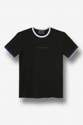 Camiseta Casual Gola Contrastante Masculina Acostamento Verde Folhagem