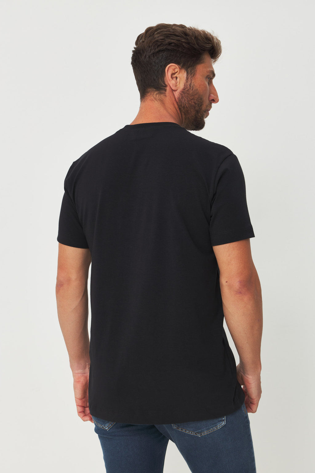 Camiseta Detalhe Minimalista Masculina Acostamento Preto