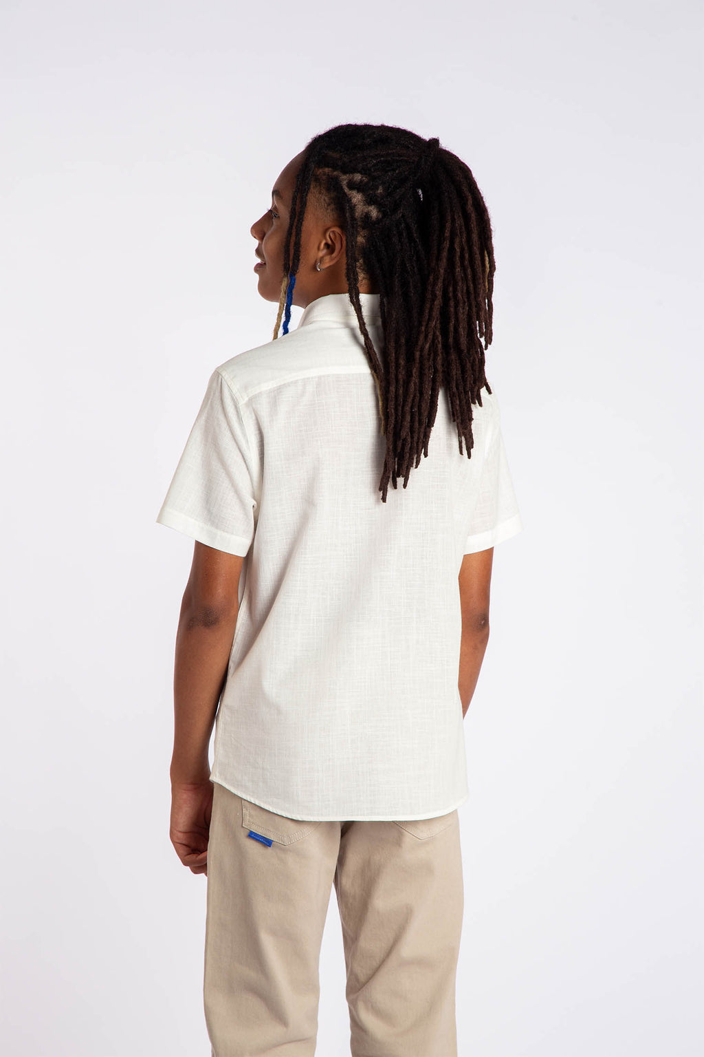 Camisa Casual Basic Young Menino Acostamento Branco