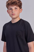 Camiseta Wolf Bordado Young Menino Acostamento Preto