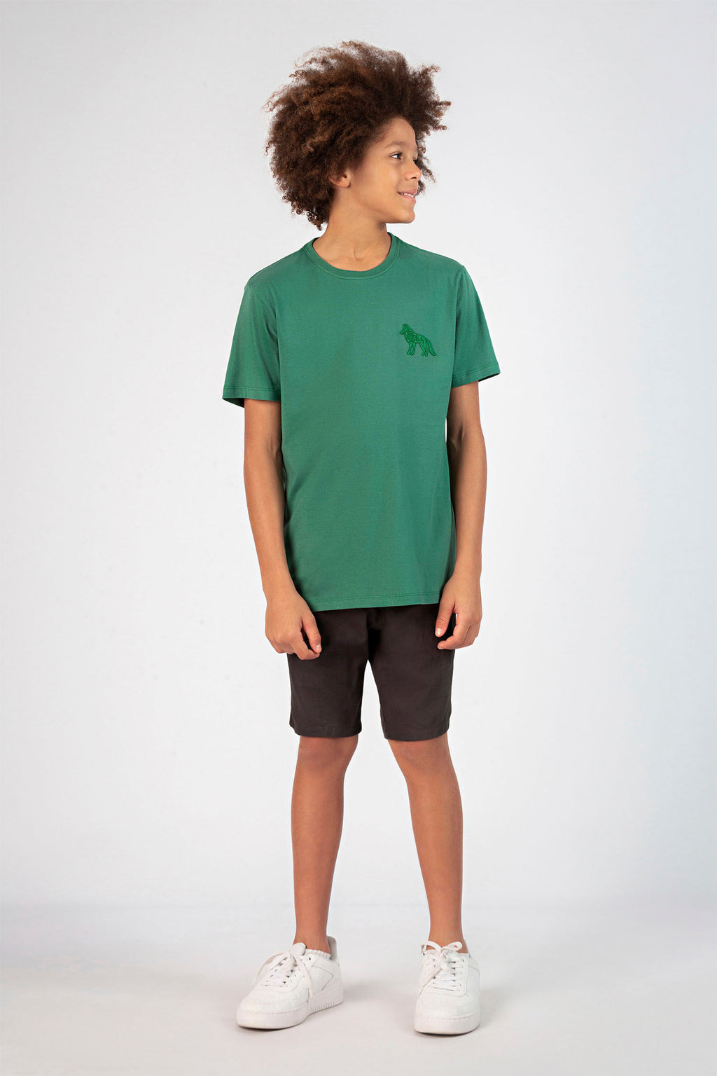 Camiseta Wolf Bordado Young Menino Acostamento Marinho