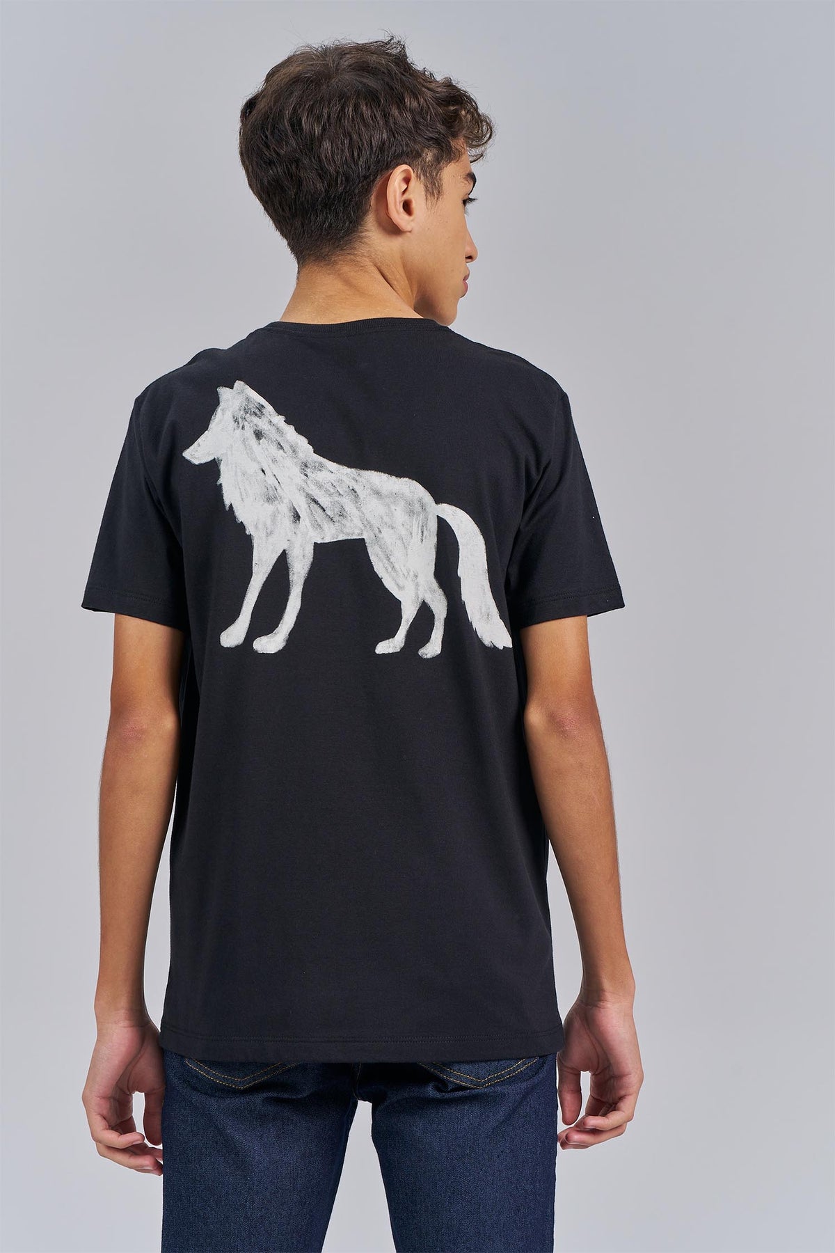 Camiseta Little Alpha Young Menino Acostamento Preto