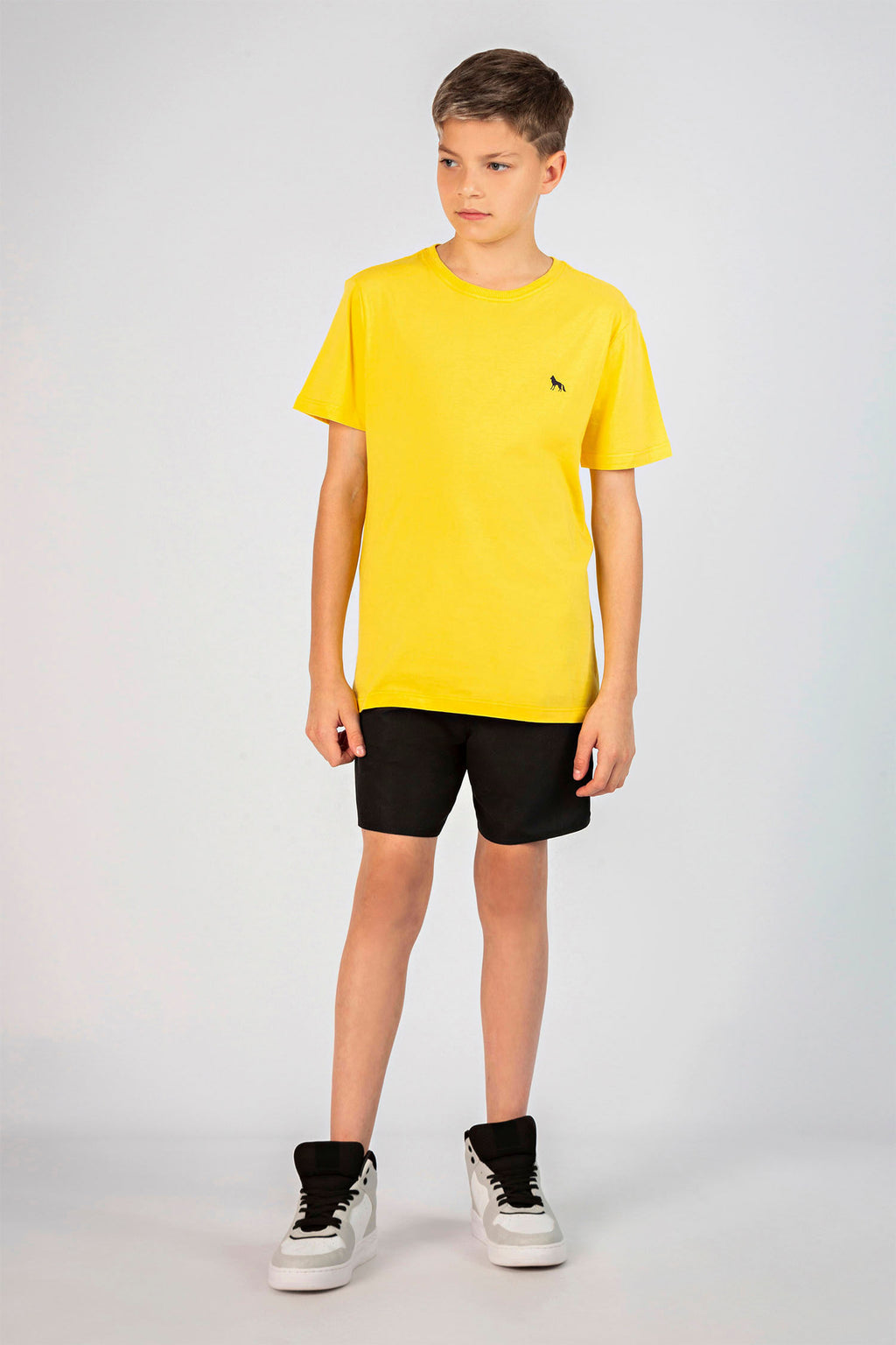 Camiseta Little Alpha Young Menino Acostamento Amarelo