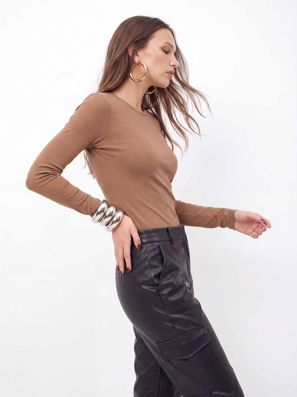 Blusa Manga Longa Minimalista ACT Feminina Fendi
