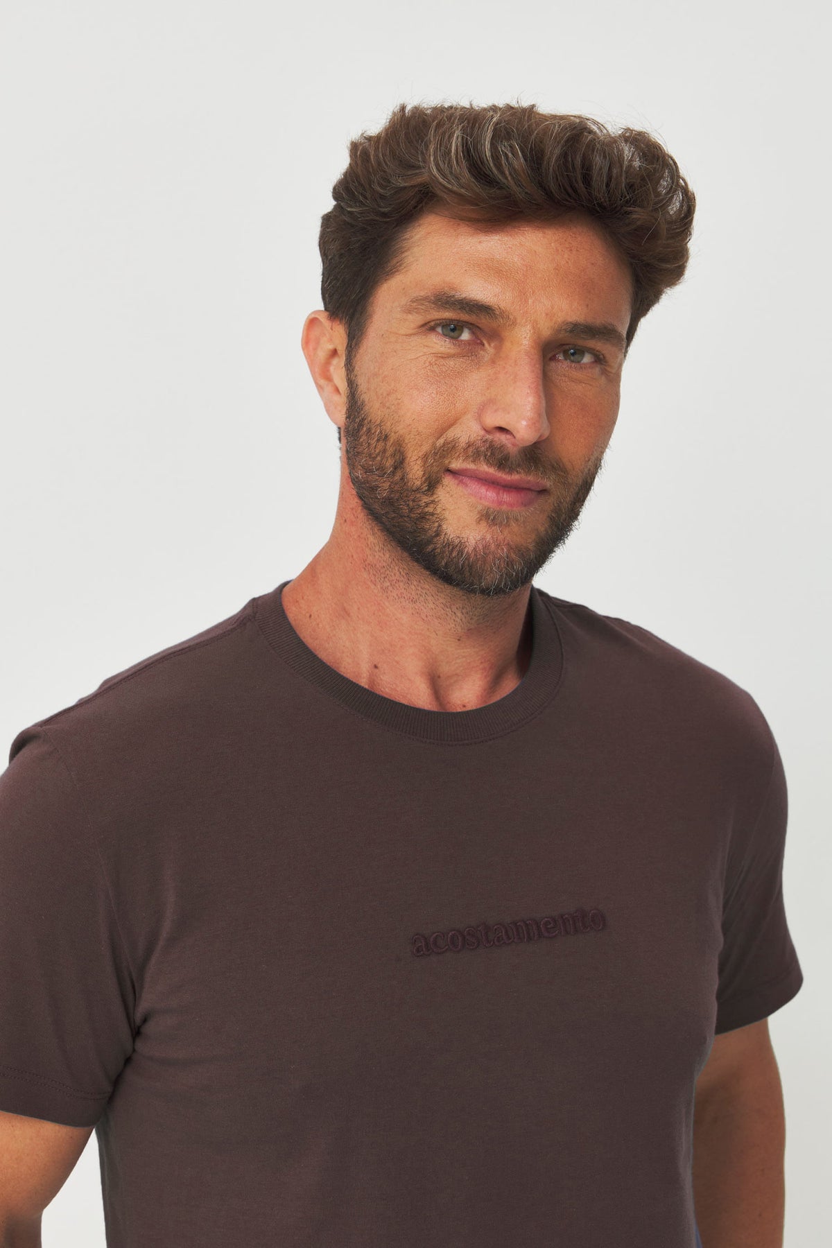 Camiseta Bordado Frontal Masculino Acostamento Marrom Ipe