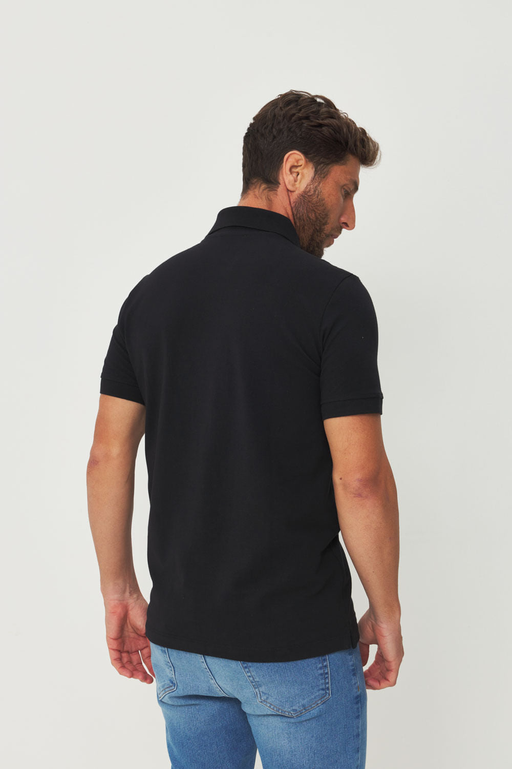 Polo Básica Touch Local Masculina Acostamento Preto