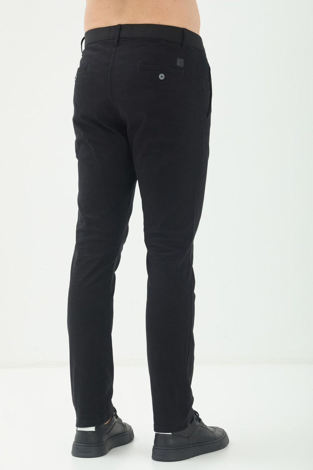 Calca Básica Elegante Masculina Acostamento Preto