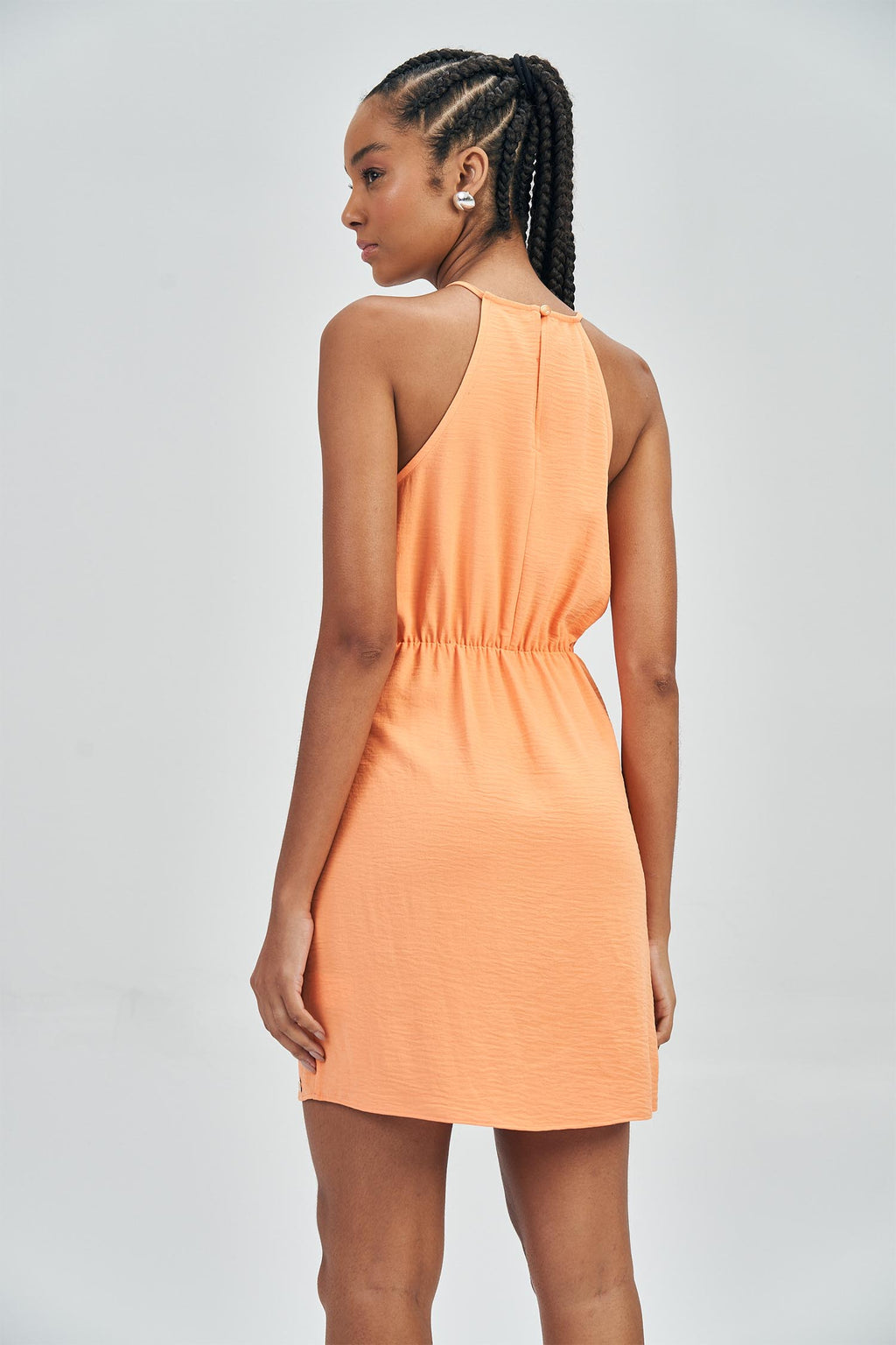 Vestido Curto Amarração Feminino Acostamento Sunset Orange