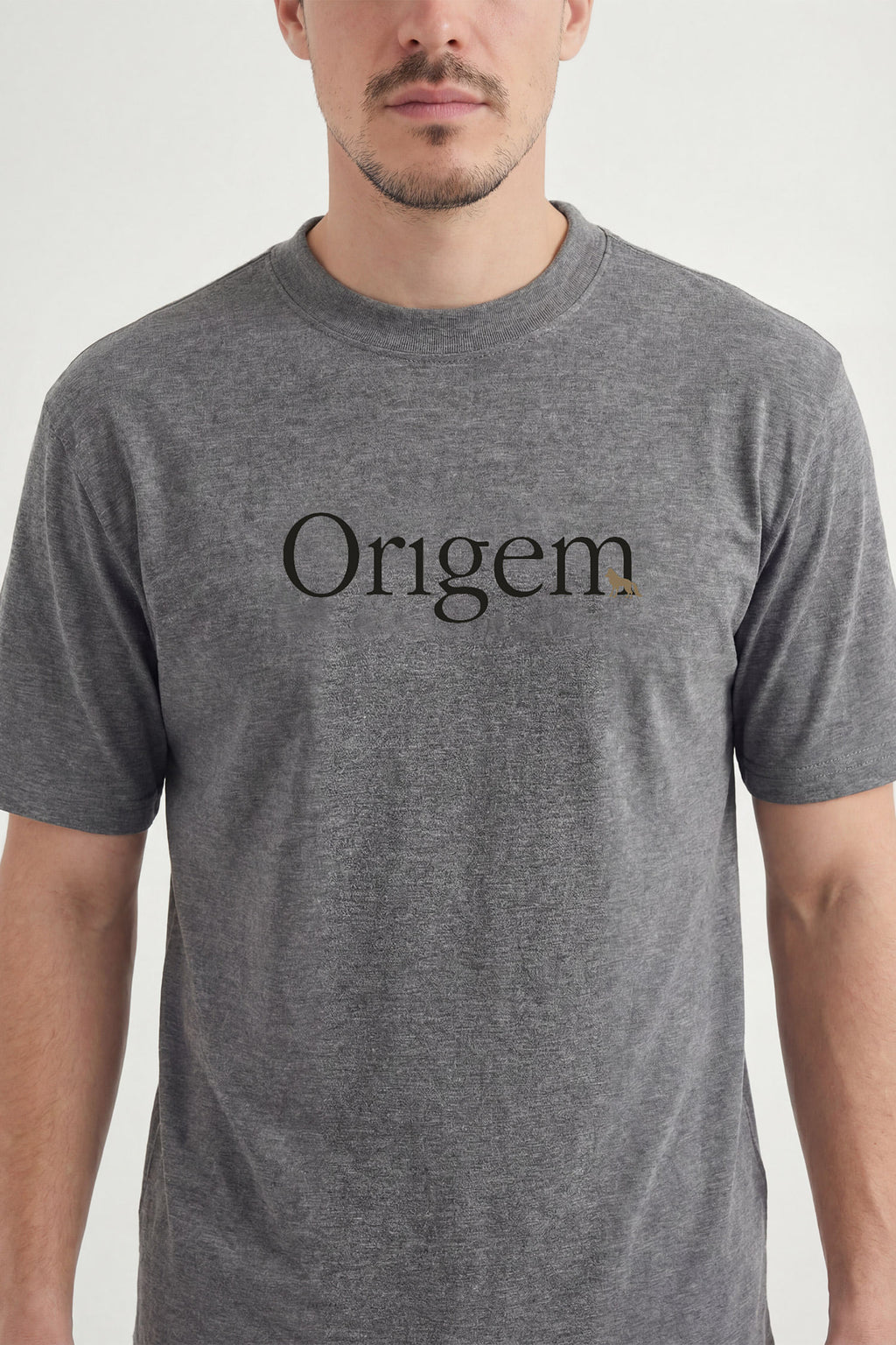 Camiseta Origem Casual Masculina Acostamento Mescla Grafite