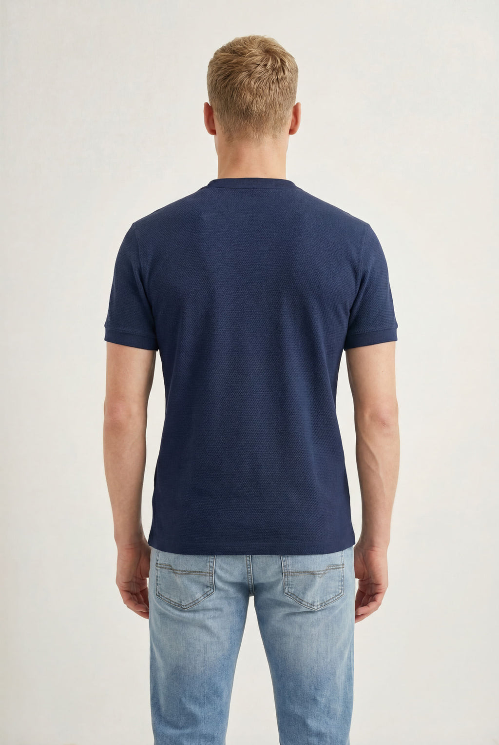 Camiseta Com Botão Masculina Acostamento Marinho