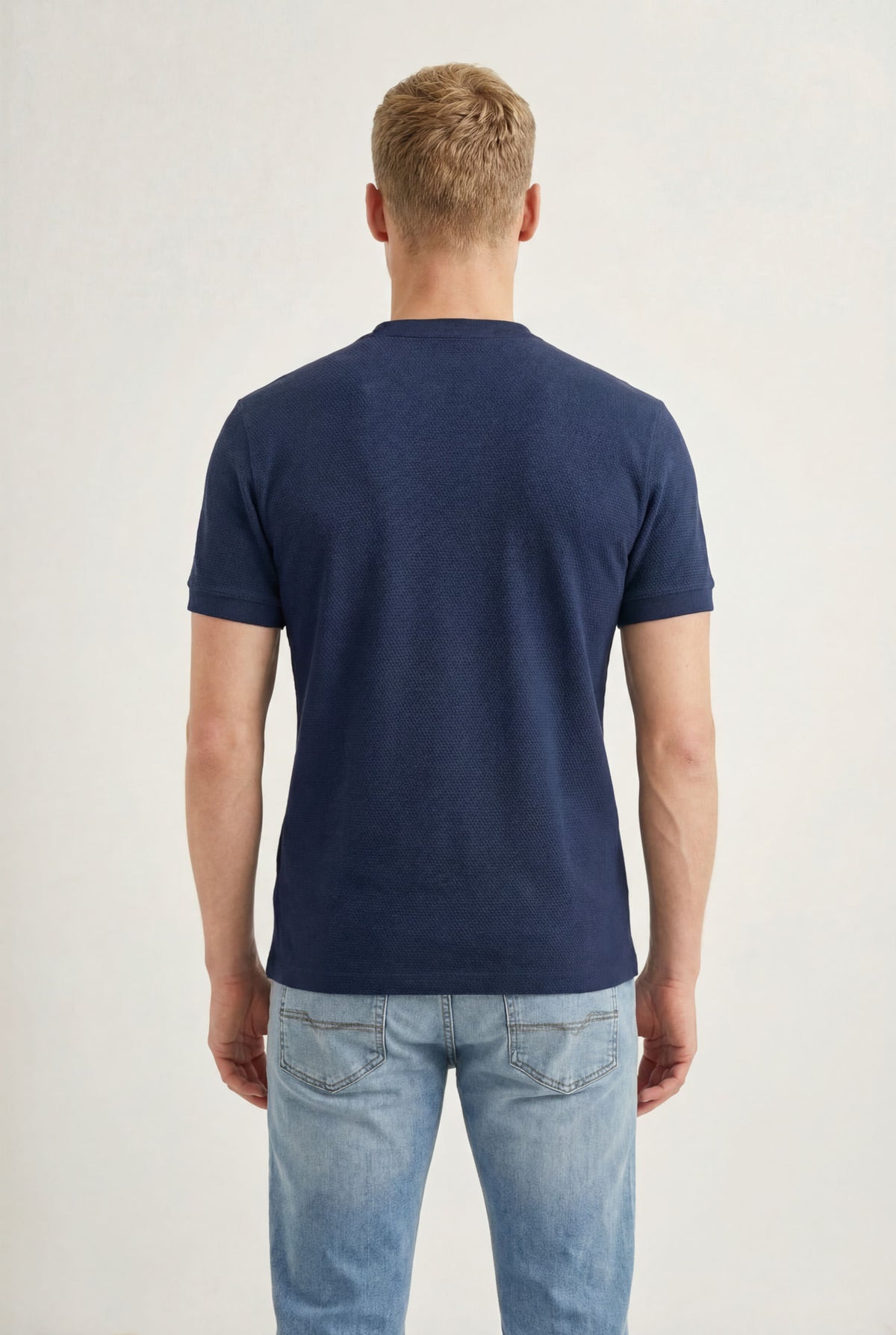 Camiseta Com Botão Masculina Acostamento Marinho