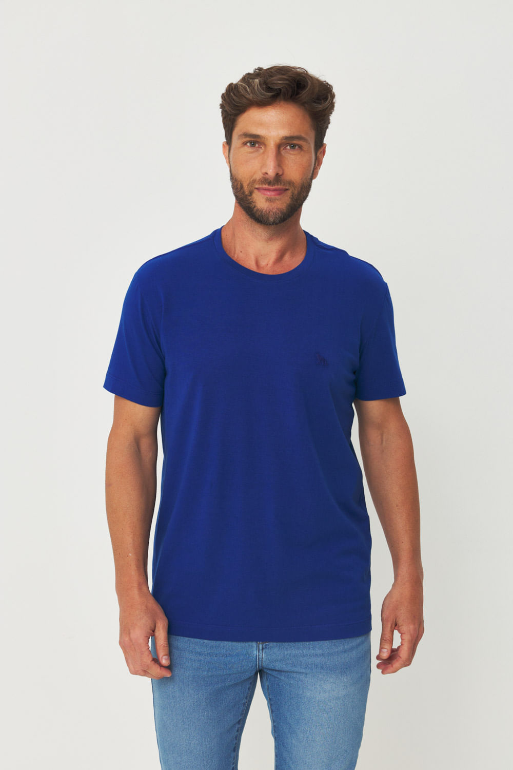 Camiseta Essential Lobo Masculina Acostamento Azul Zafira