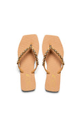 Chinelo Quadrado Fashion Metal ACT Feminino Natural