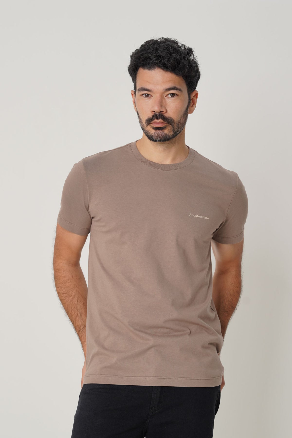 Camiseta Street Casual Masculina Acostamento Capuccino