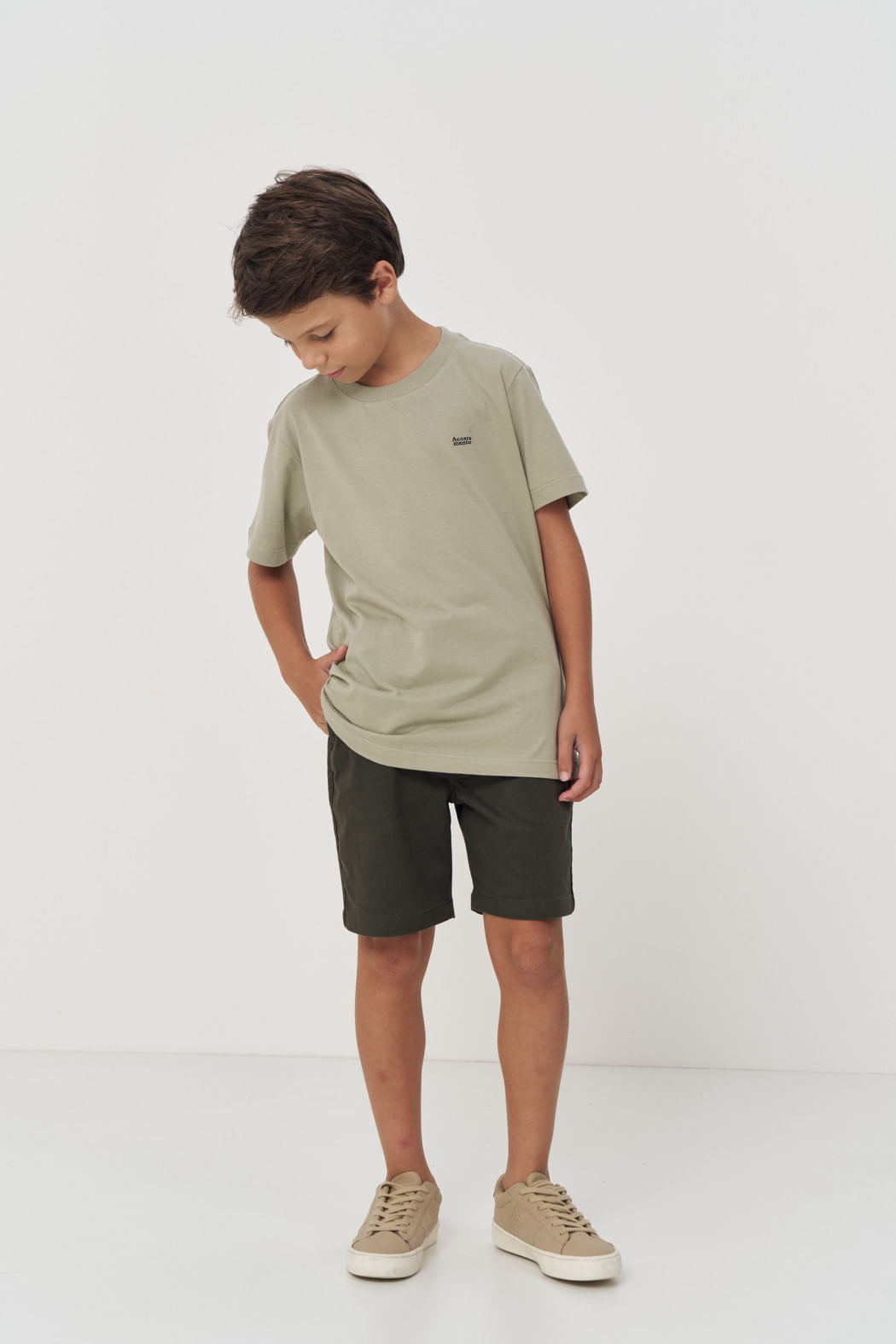 Camiseta Estampado Costas Menino Acostamento Next Verde Salvia