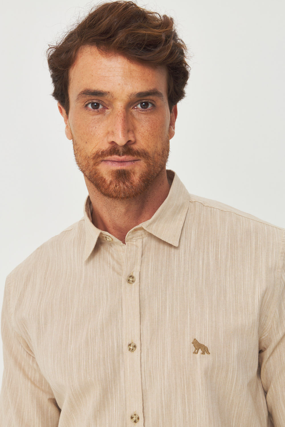 Camisa Manga Longa Texturizada Masculino Acostamento Rafia