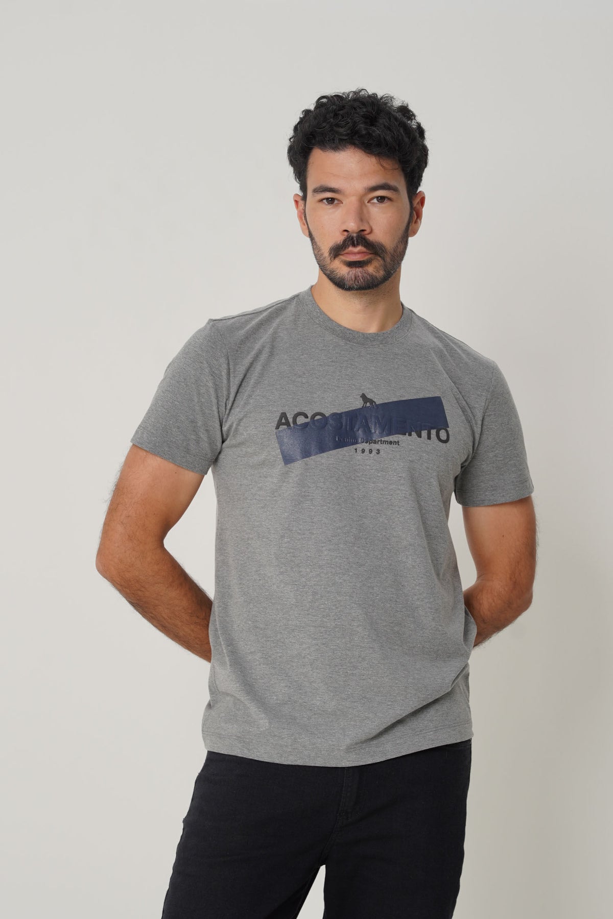 Camiseta Urban Style Masculina Acostamento Mescla Grafite
