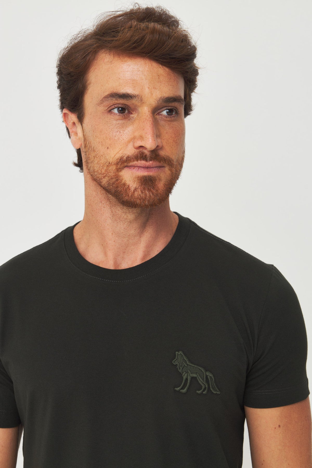 Camiseta Bordado Amplo Masculina Acostamento Verde Folhagem