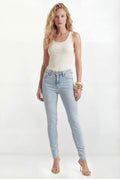 Calça Jeans Skinny Cintura Alta ACT Feminina Jeans Claro