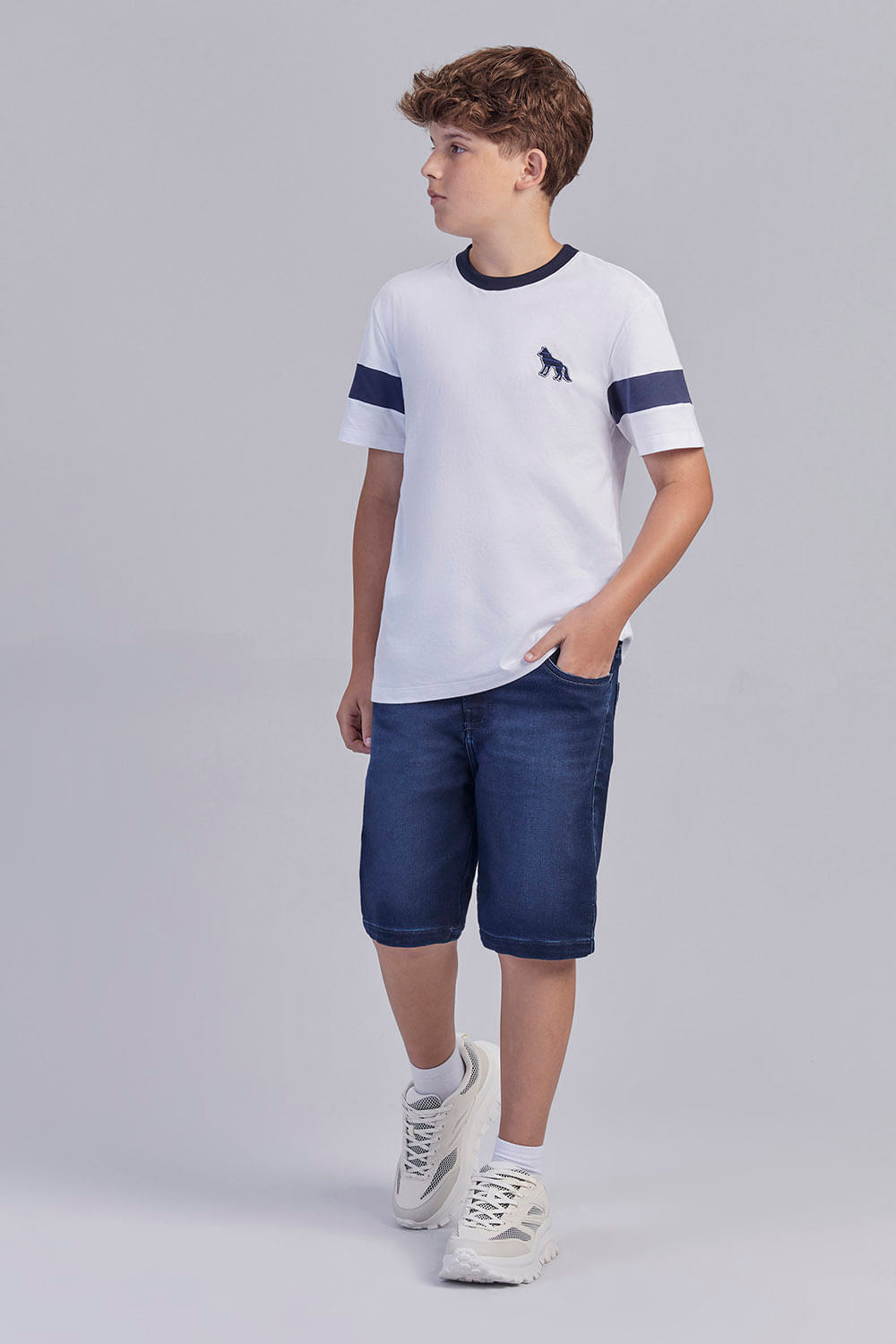 Bermuda Jeans Menino Acostamento Next Jeans Escuro