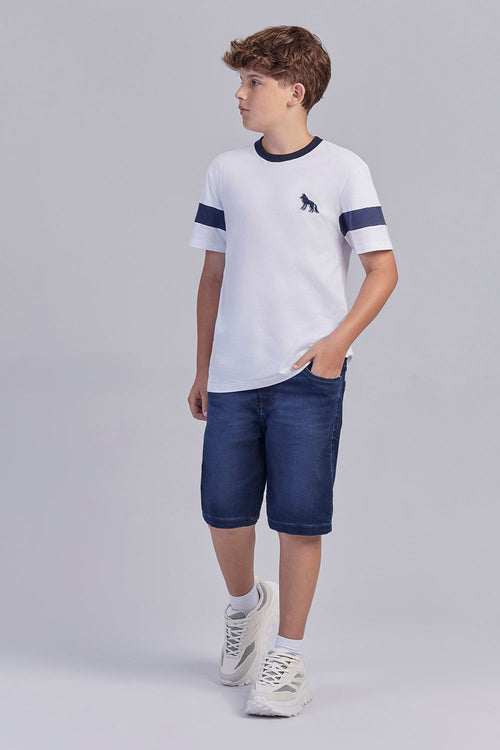 Bermuda Jeans Menino Acostamento Next Jeans Escuro