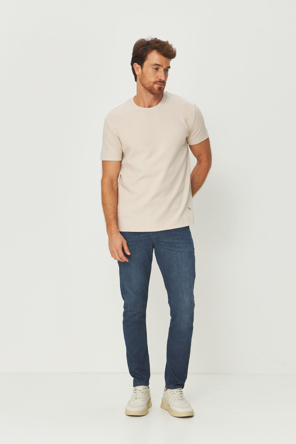 Calça Jeans Básica Skinny Masculina Acostamento Jeans Escuro