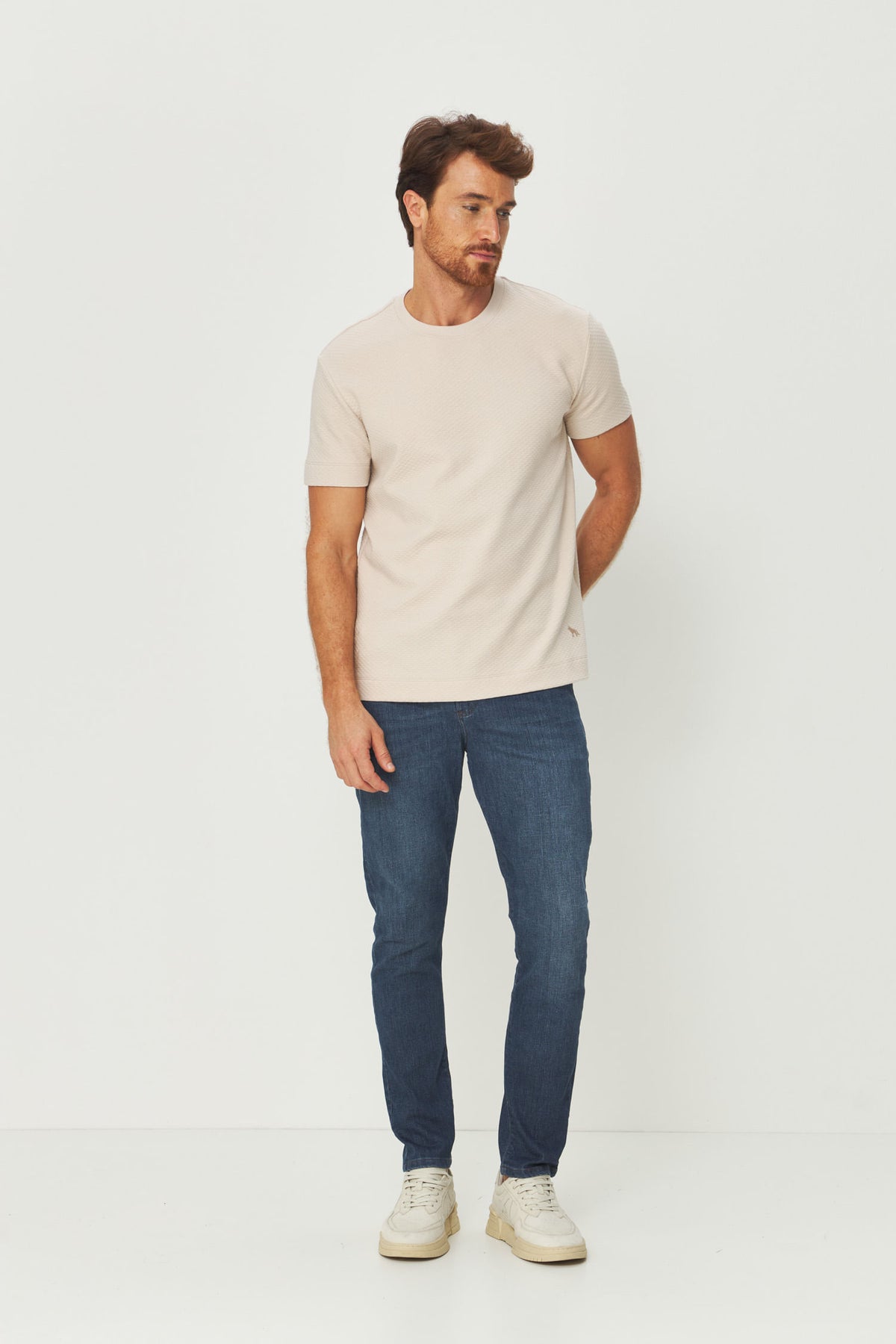 Calça Jeans Básica Skinny Masculina Acostamento Jeans Escuro