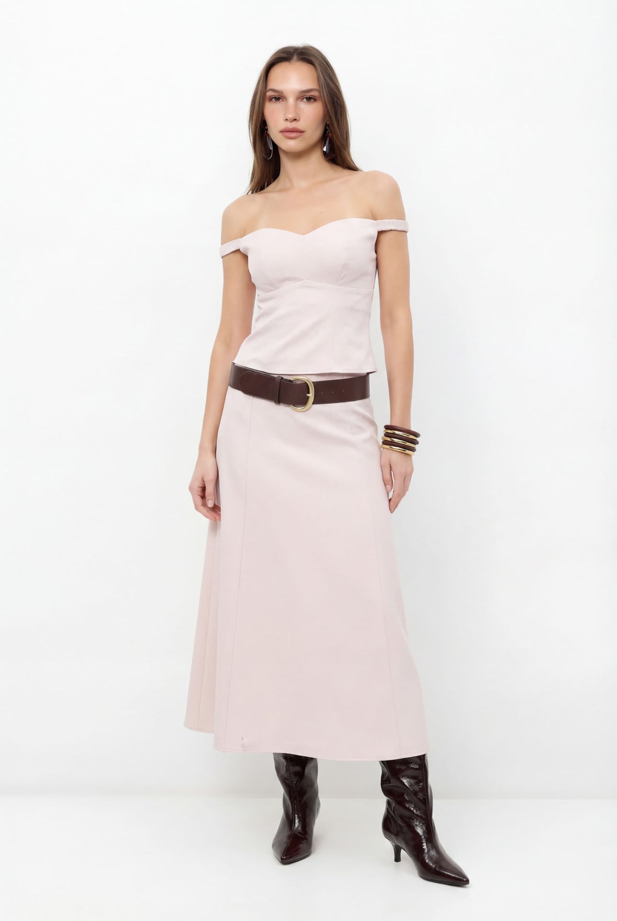 Blusa Ombro A Ombro ACT Feminina Dusty Pink