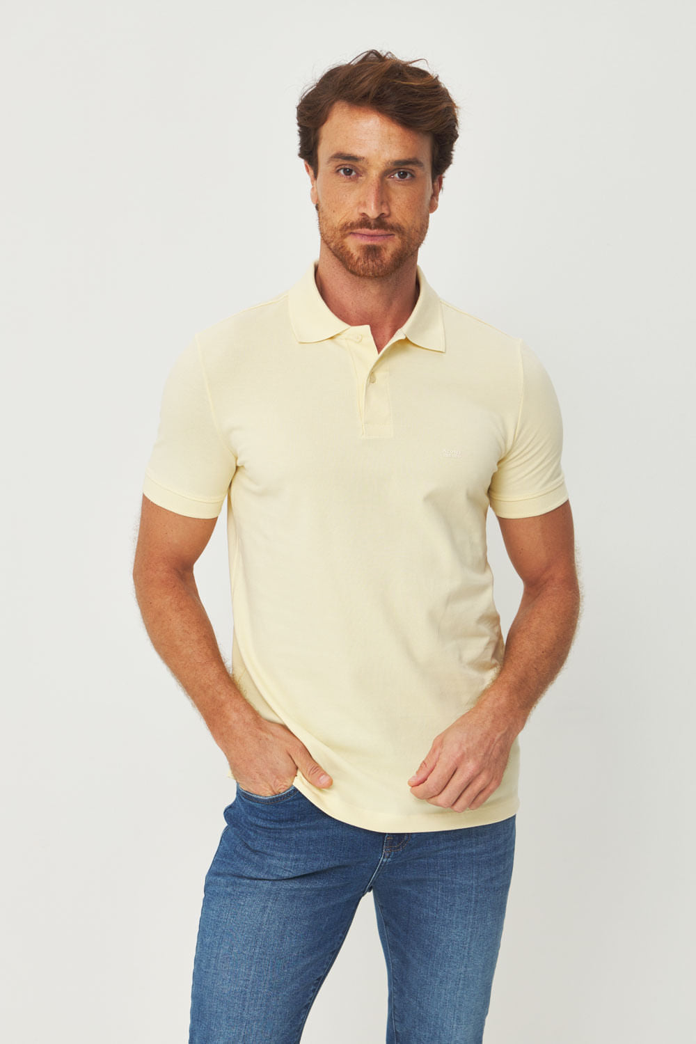Polo Básica Touch Local Masculina Acostamento Amarelo Sunlight