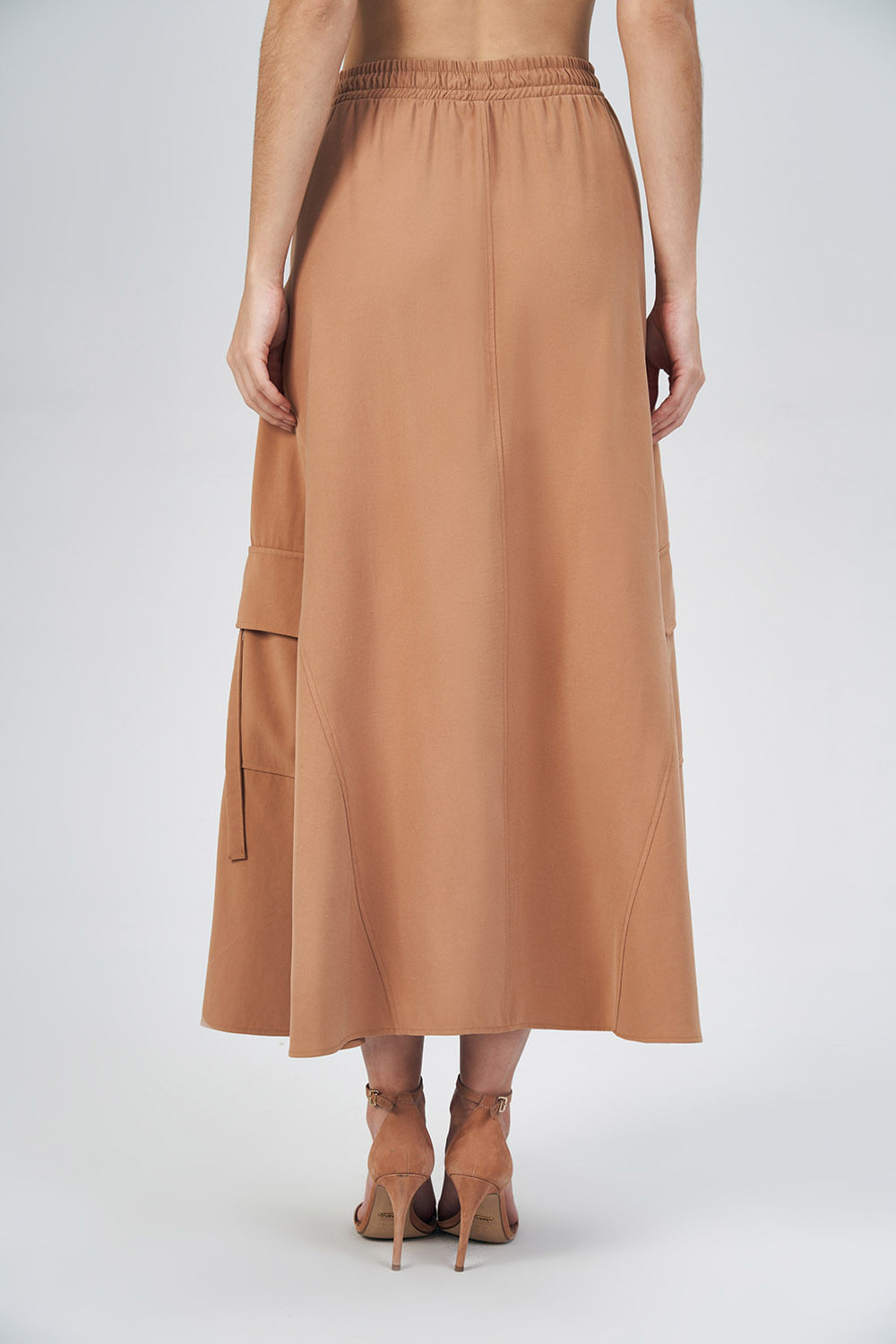 Saia Sarja Maxi Cargo Feminina Acostamento Siena