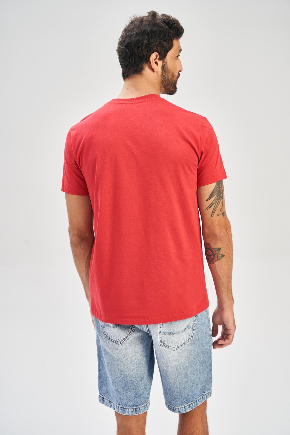 Camiseta Barra Letters Masculina Acostamento Vermelho Chilli