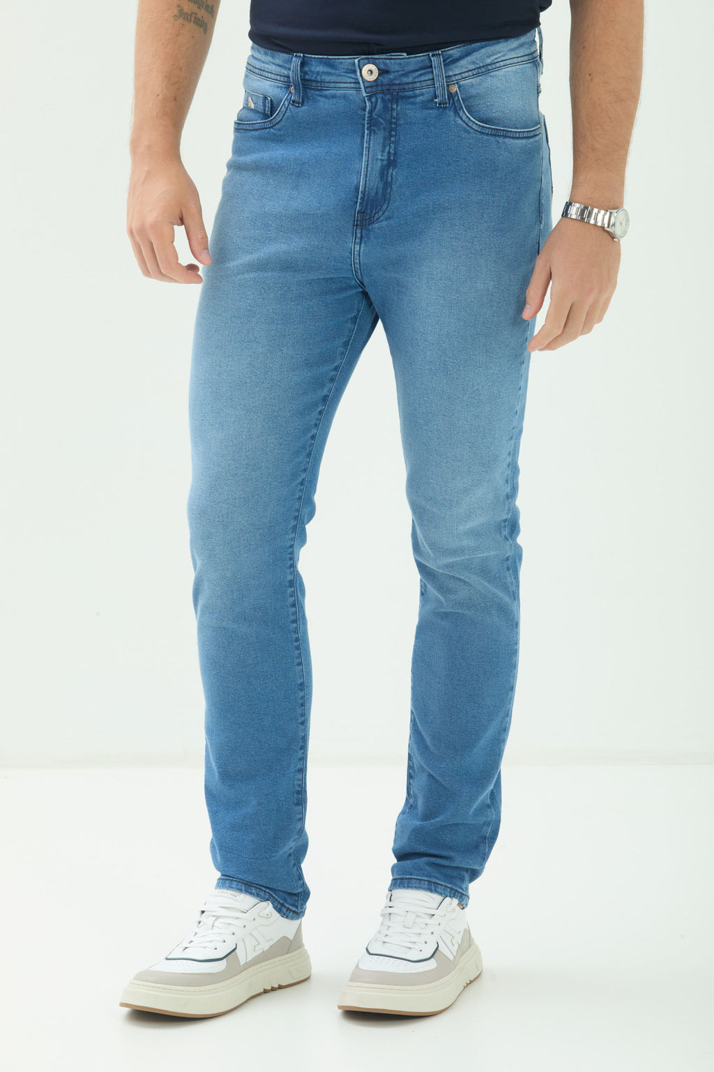 Calça Jeans Skinny Masculina Acostamento Jeans Claro