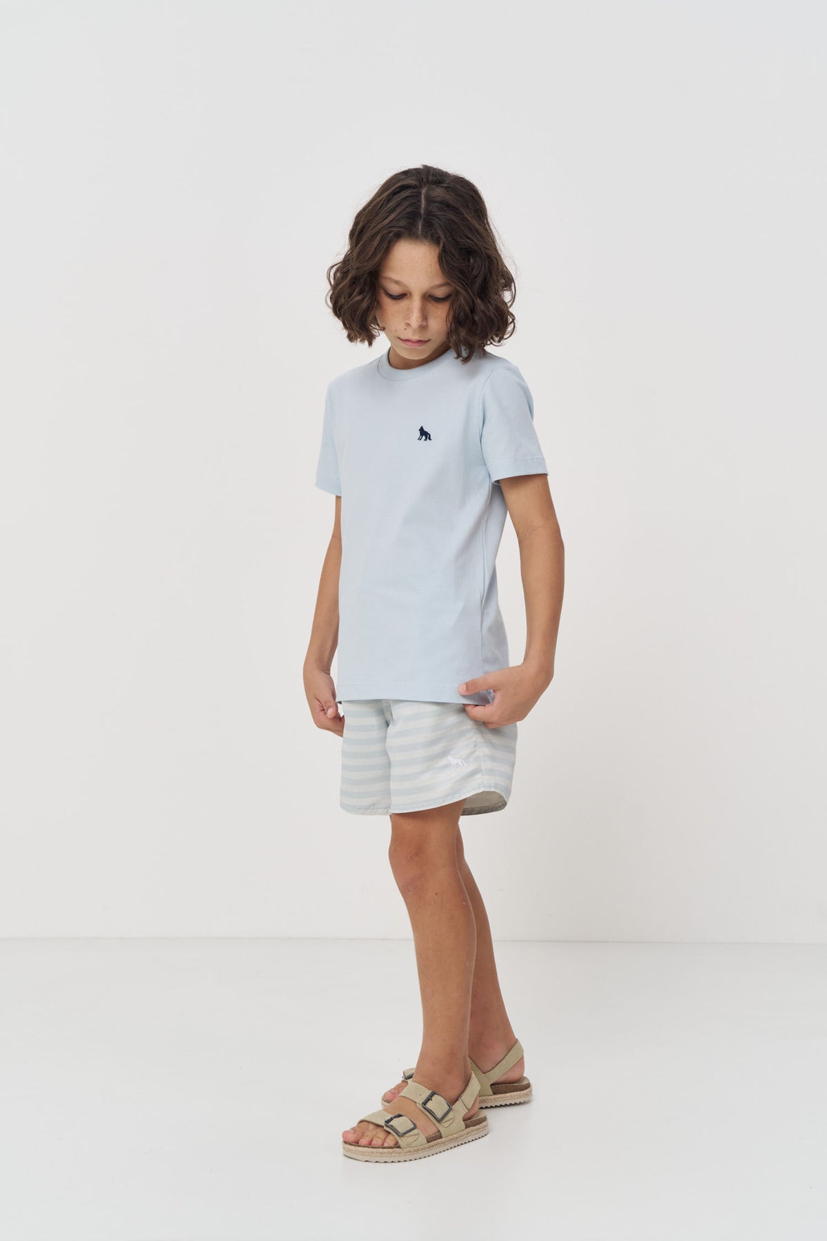 Camiseta Básica Premium Menino Acostamento Next Azul Maresia