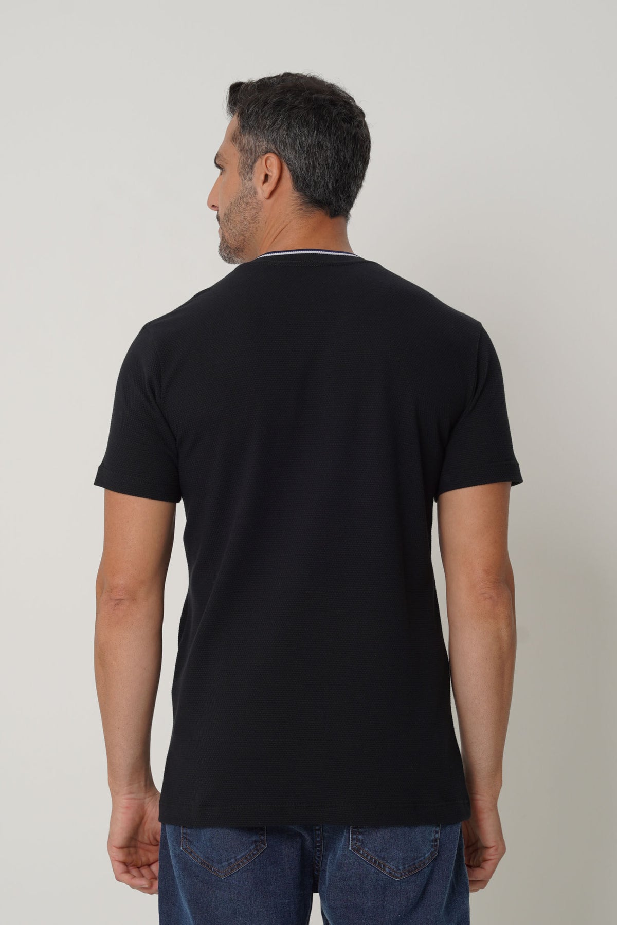 Camiseta Casual Com Bordado Masculina Acostamento Preto