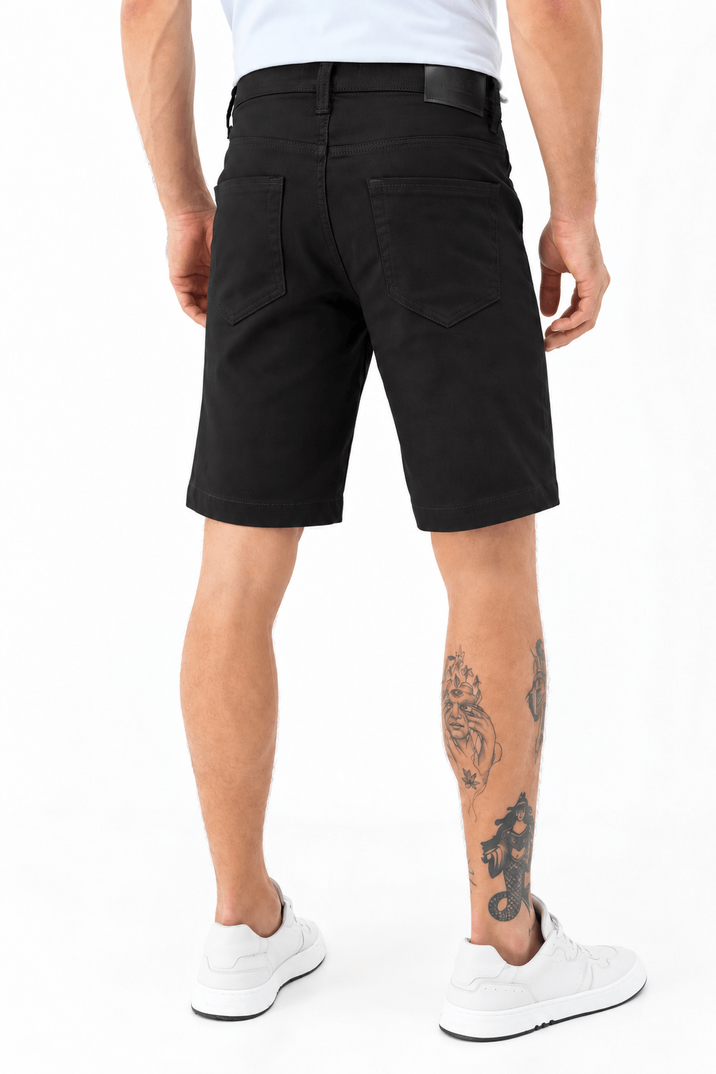 Bermuda Sarja Casual Masculina Acostamento Preto