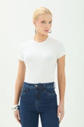 T-Shirt Slim Canelada ACT Feminino Off White