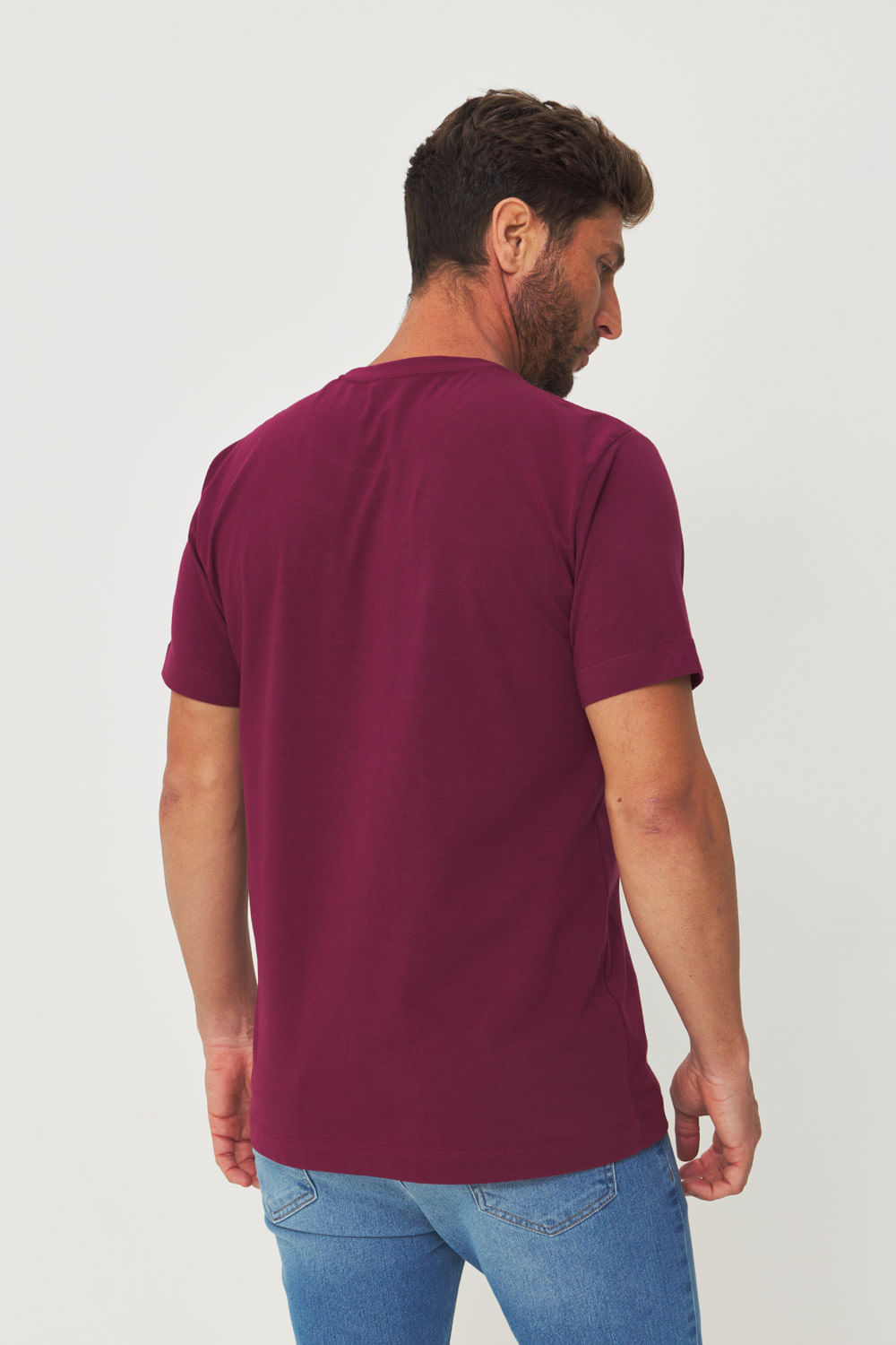 Camiseta Mini Lettering Masculina Acostamento Bordo Sangria