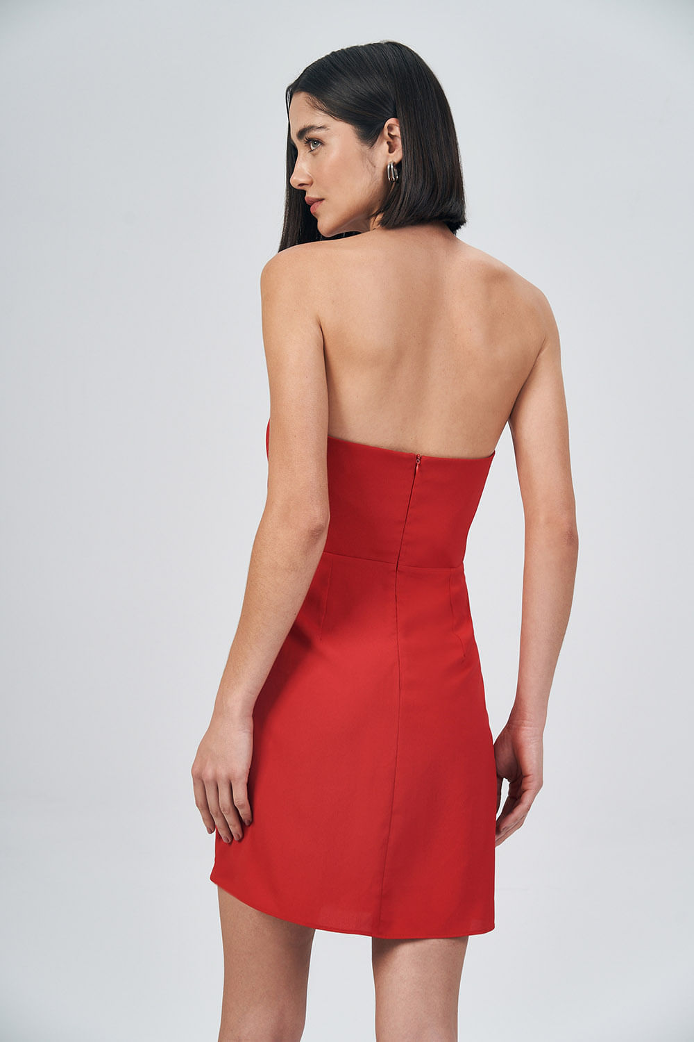 Vestido Fashion Drapeado Feminino Acostamento Red Velvet