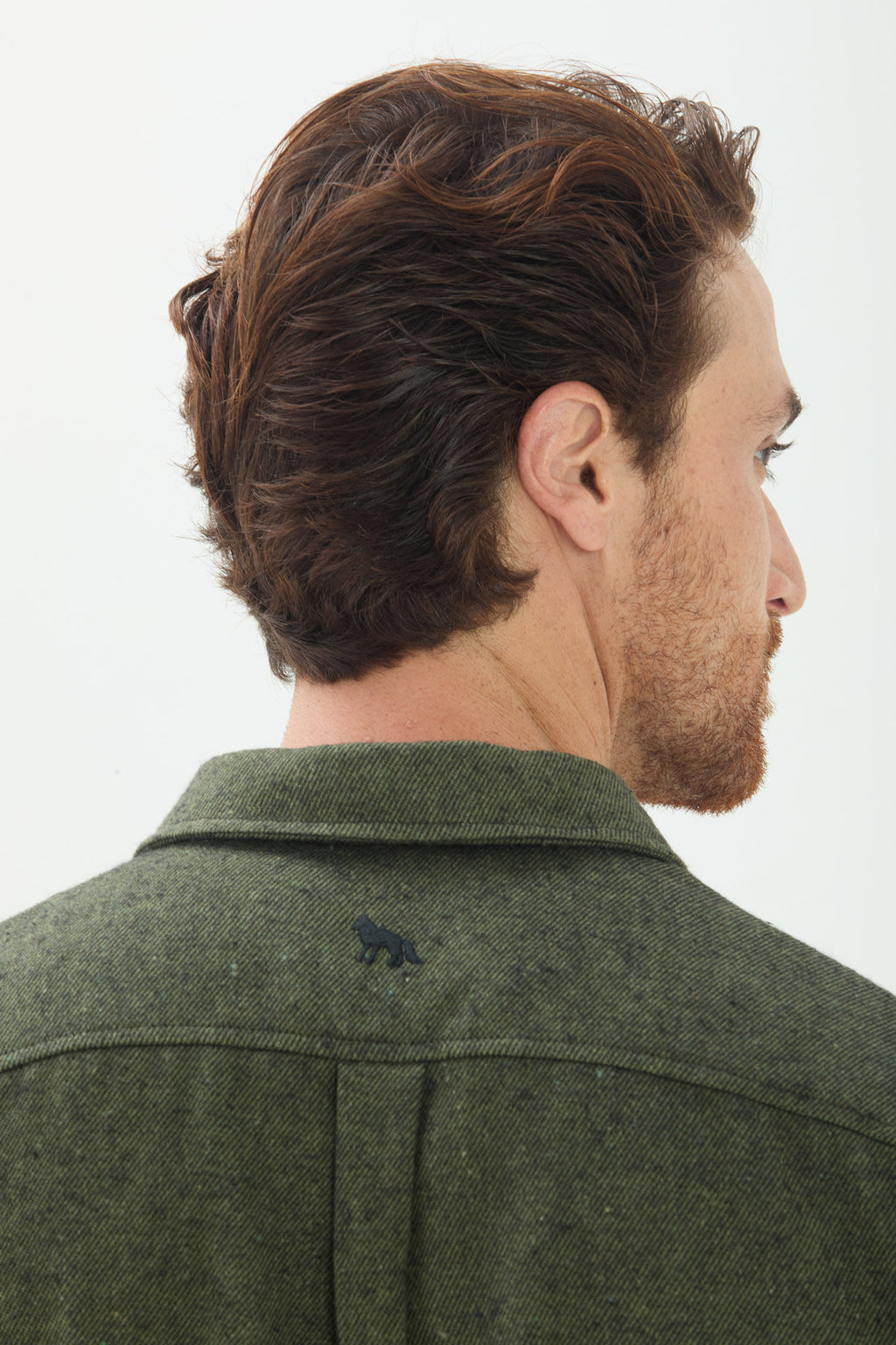 Camisa Manga Longa Casual Masculina Acostamento Verde Militar
